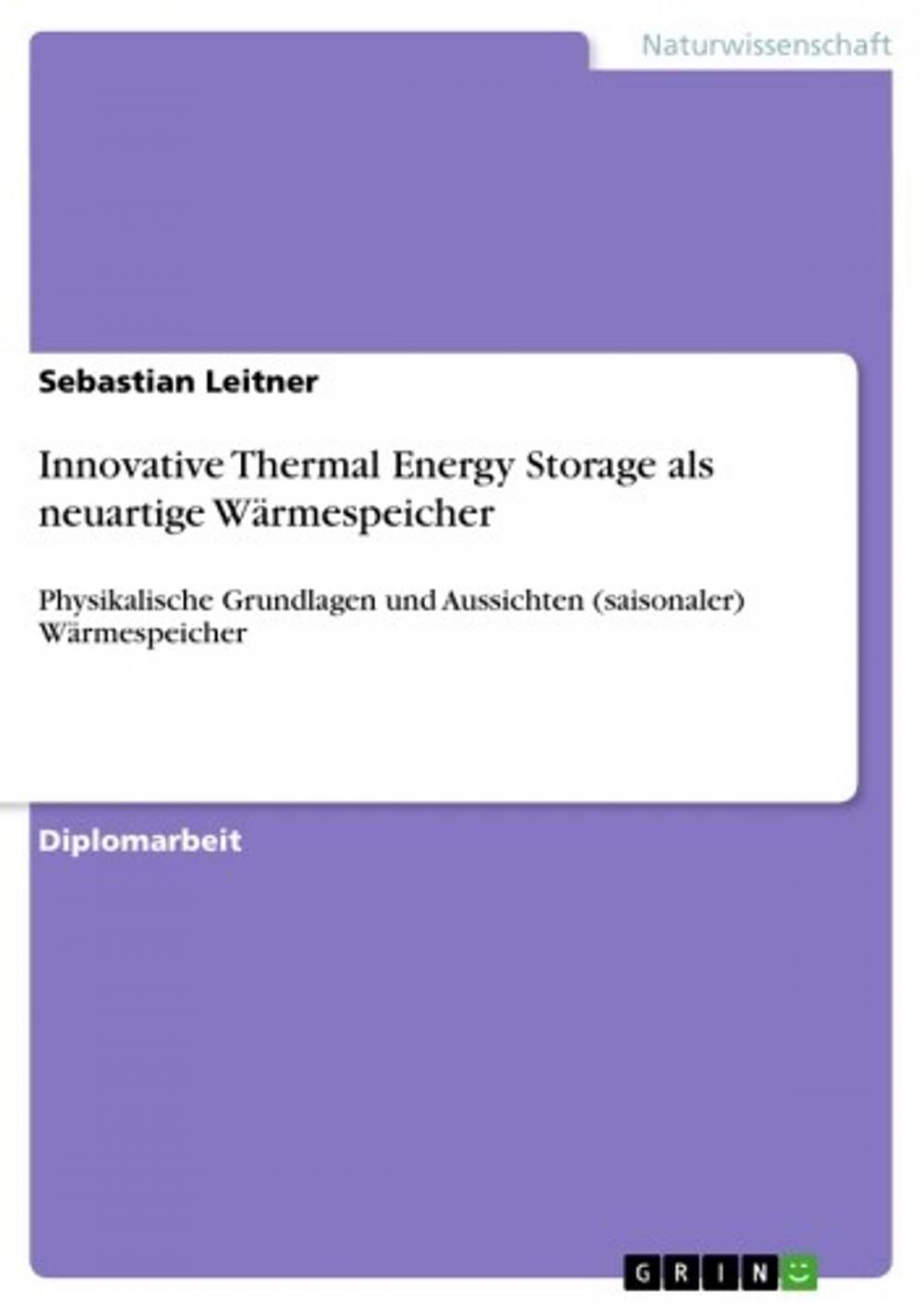 Big bigCover of Innovative Thermal Energy Storage als neuartige Wärmespeicher