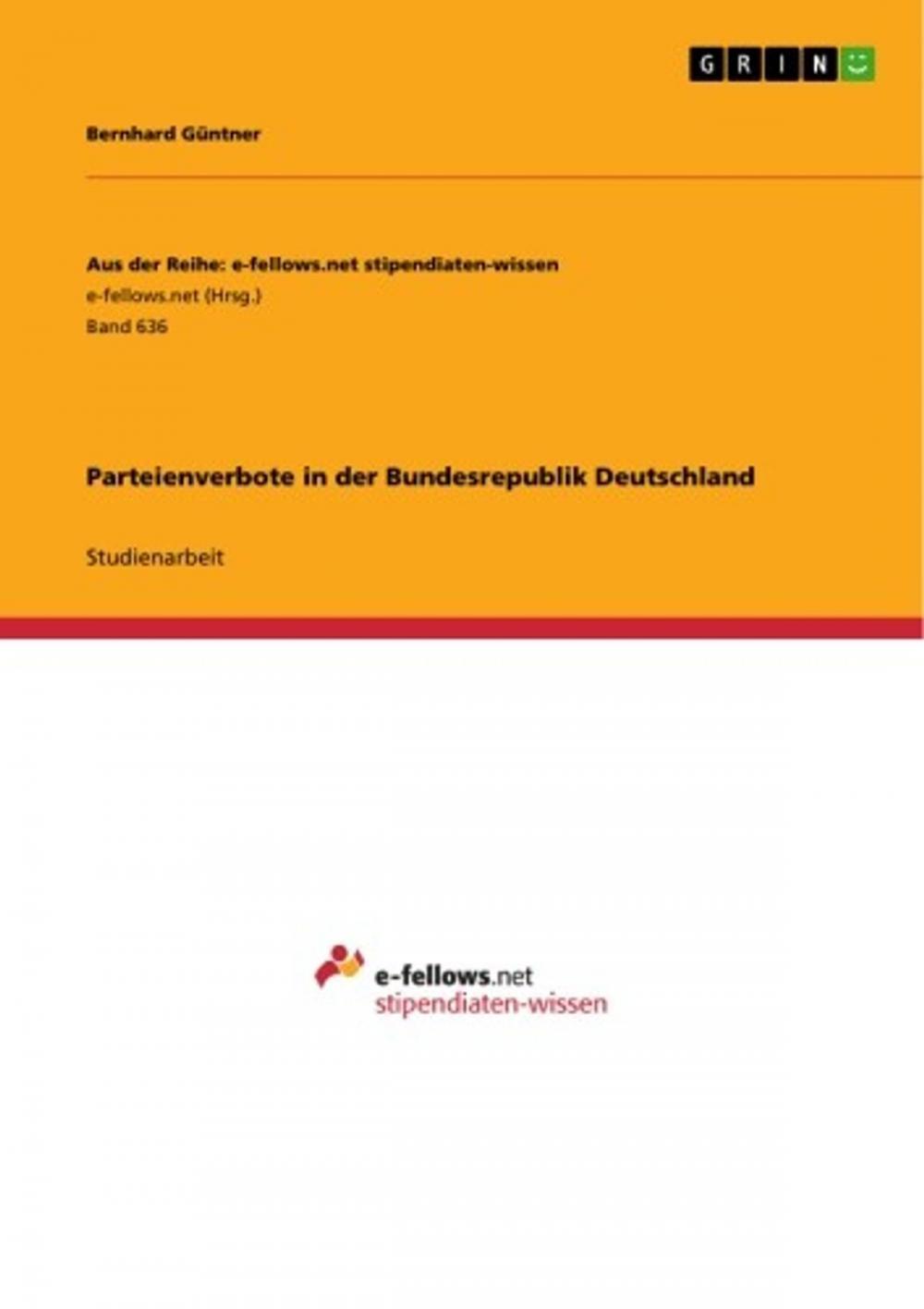 Big bigCover of Parteienverbote in der Bundesrepublik Deutschland