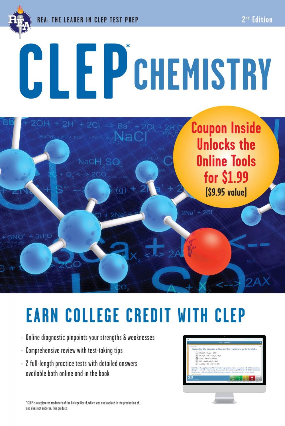 Big bigCover of CLEP Chemistry Book + Online