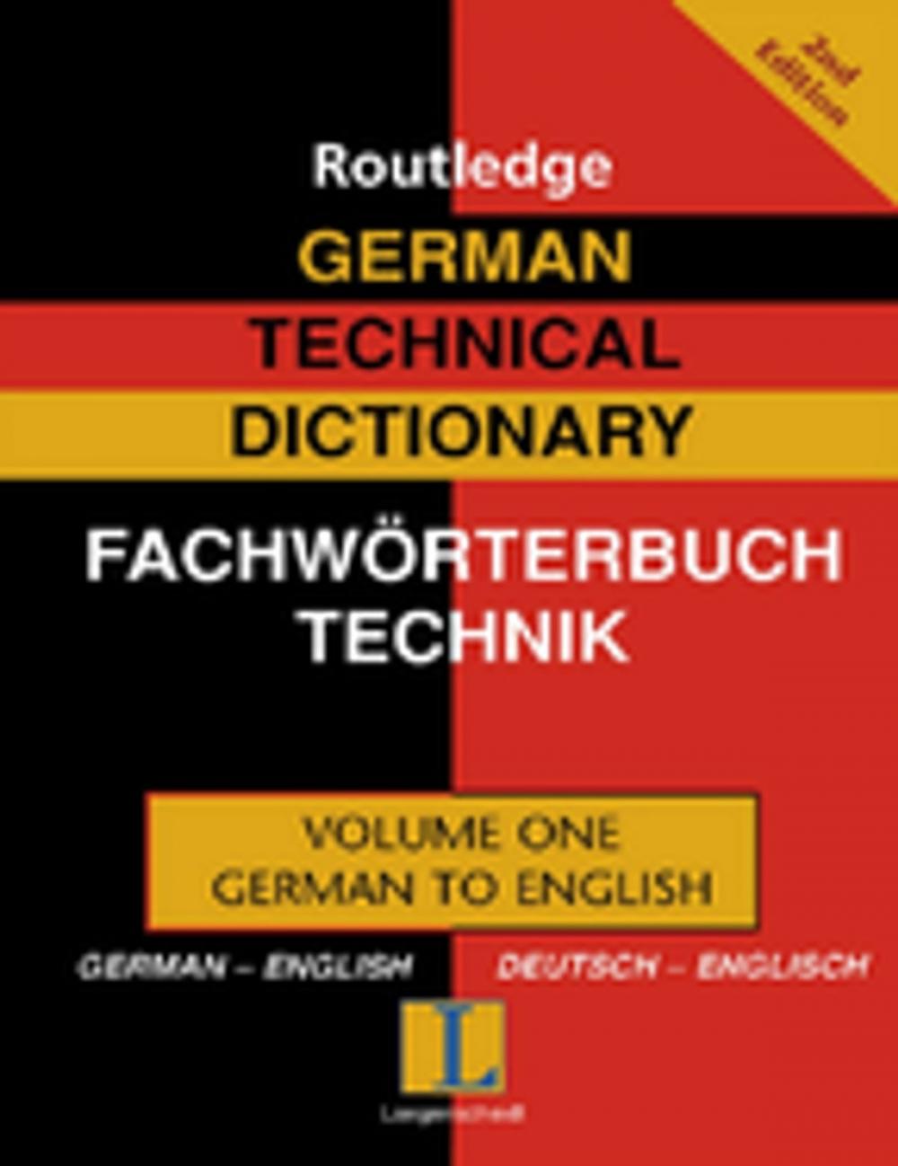 Big bigCover of German Technical Dictionary (Volume 1)