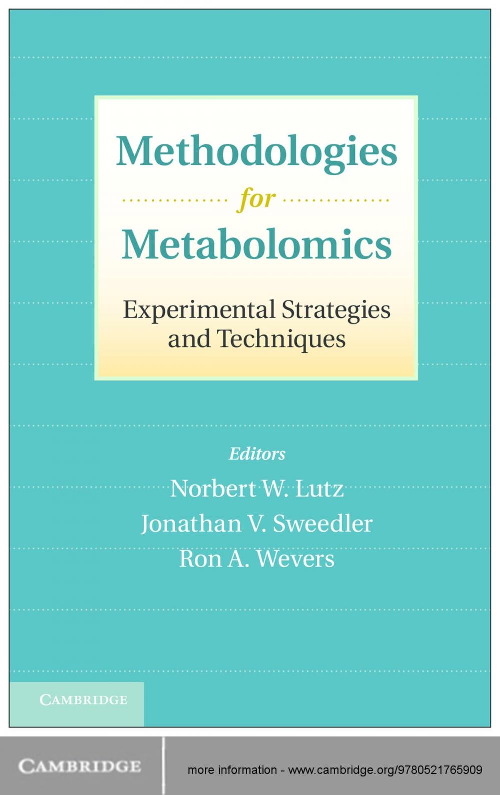 Big bigCover of Methodologies for Metabolomics