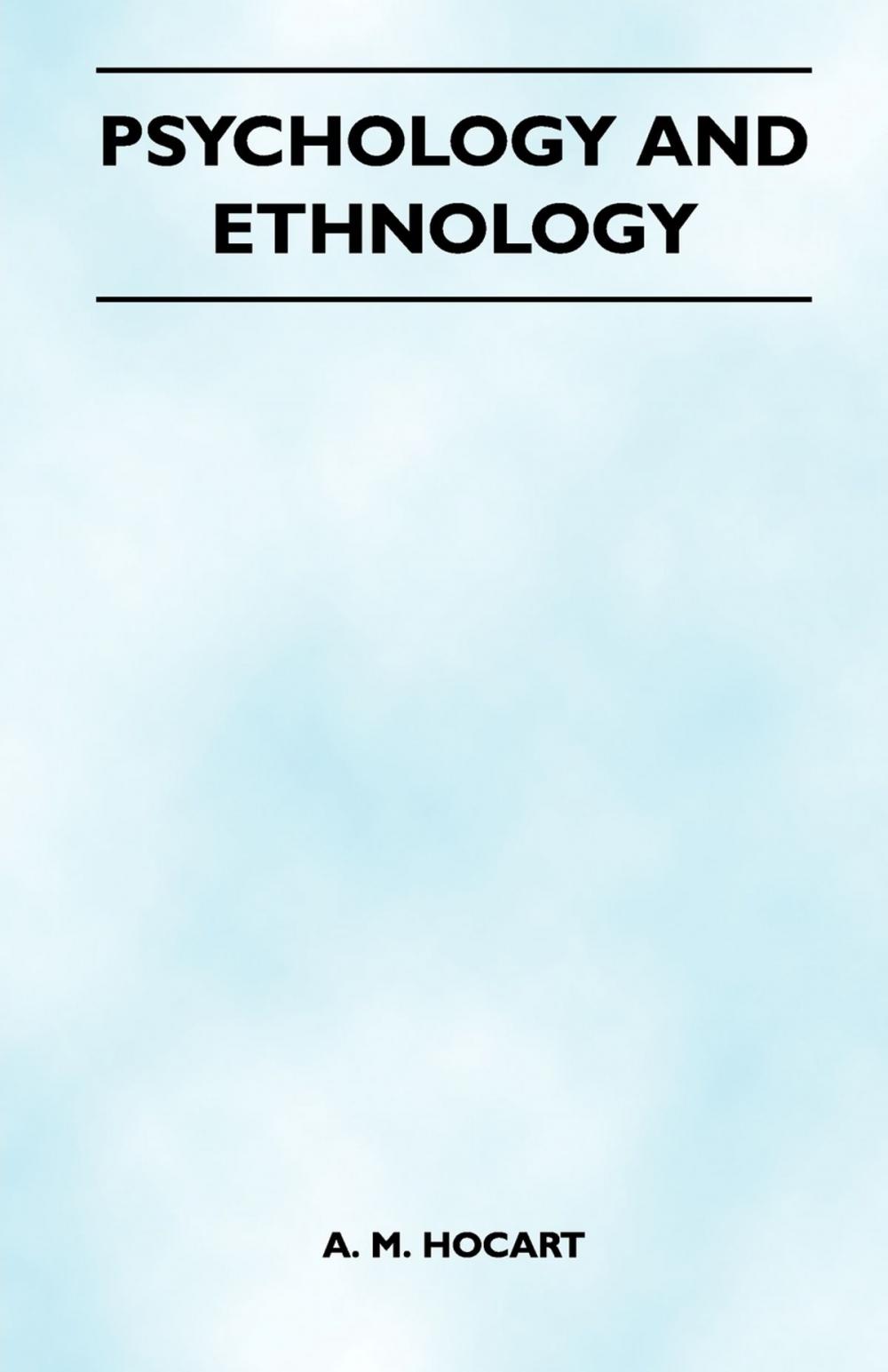 Big bigCover of Psychology And Ethnology (Folklore History Series)