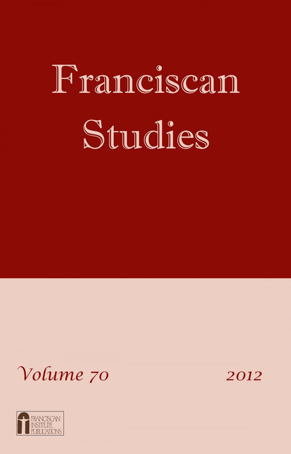 Big bigCover of Franciscan Studies