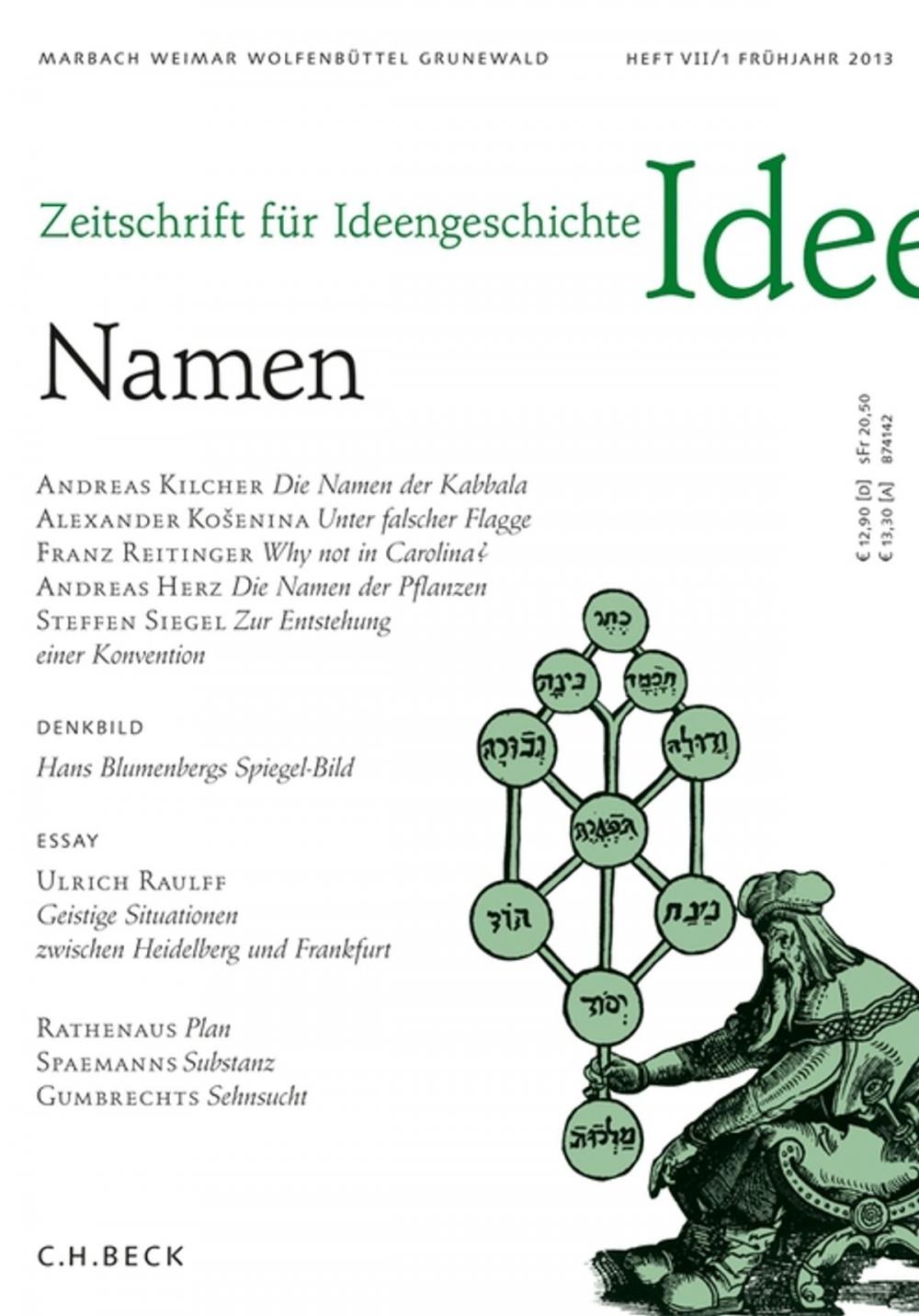 Big bigCover of Zeitschrift für Ideengeschichte Heft VII/1 Frühjahr 2013