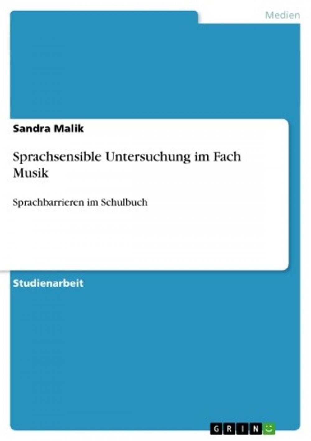 Big bigCover of Sprachsensible Untersuchung im Fach Musik