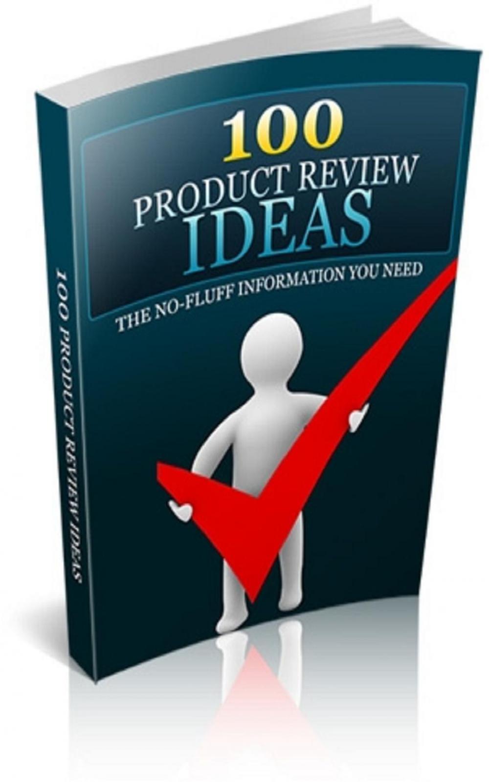 Big bigCover of 100 Product Review Ideas.