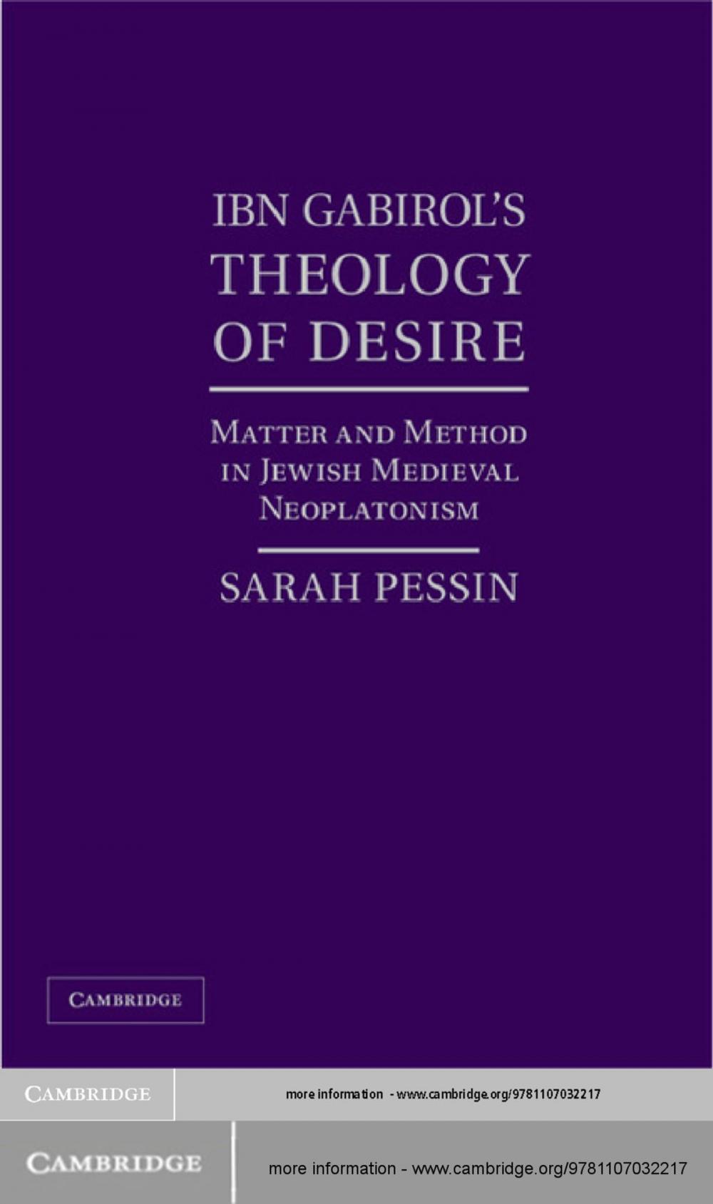 Big bigCover of Ibn Gabirol's Theology of Desire