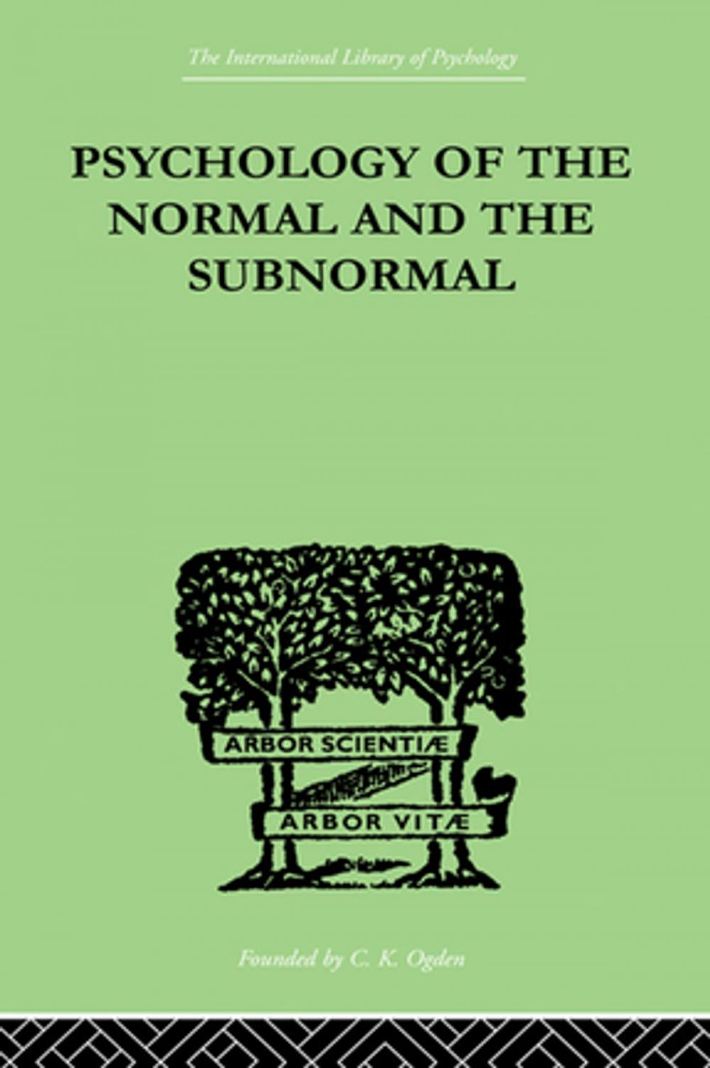 Big bigCover of Psychology Of The Normal And The Subnormal