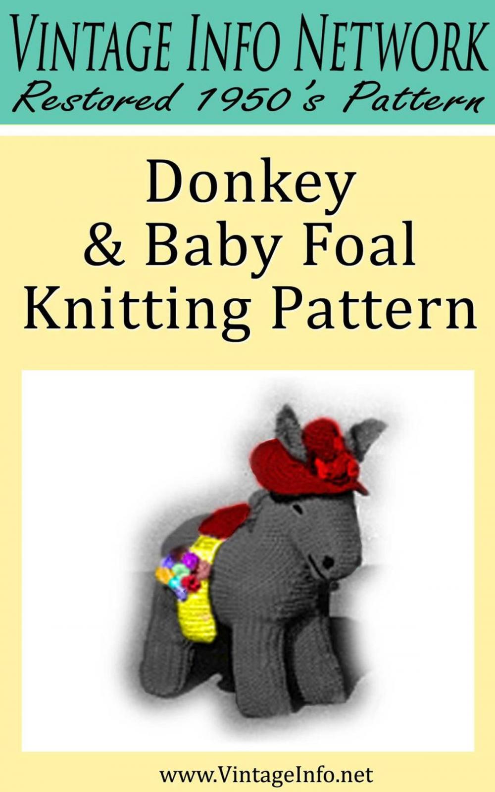 Big bigCover of Donkey & Baby Foal Knitting Pattern - Stuffed Donkey Pattern