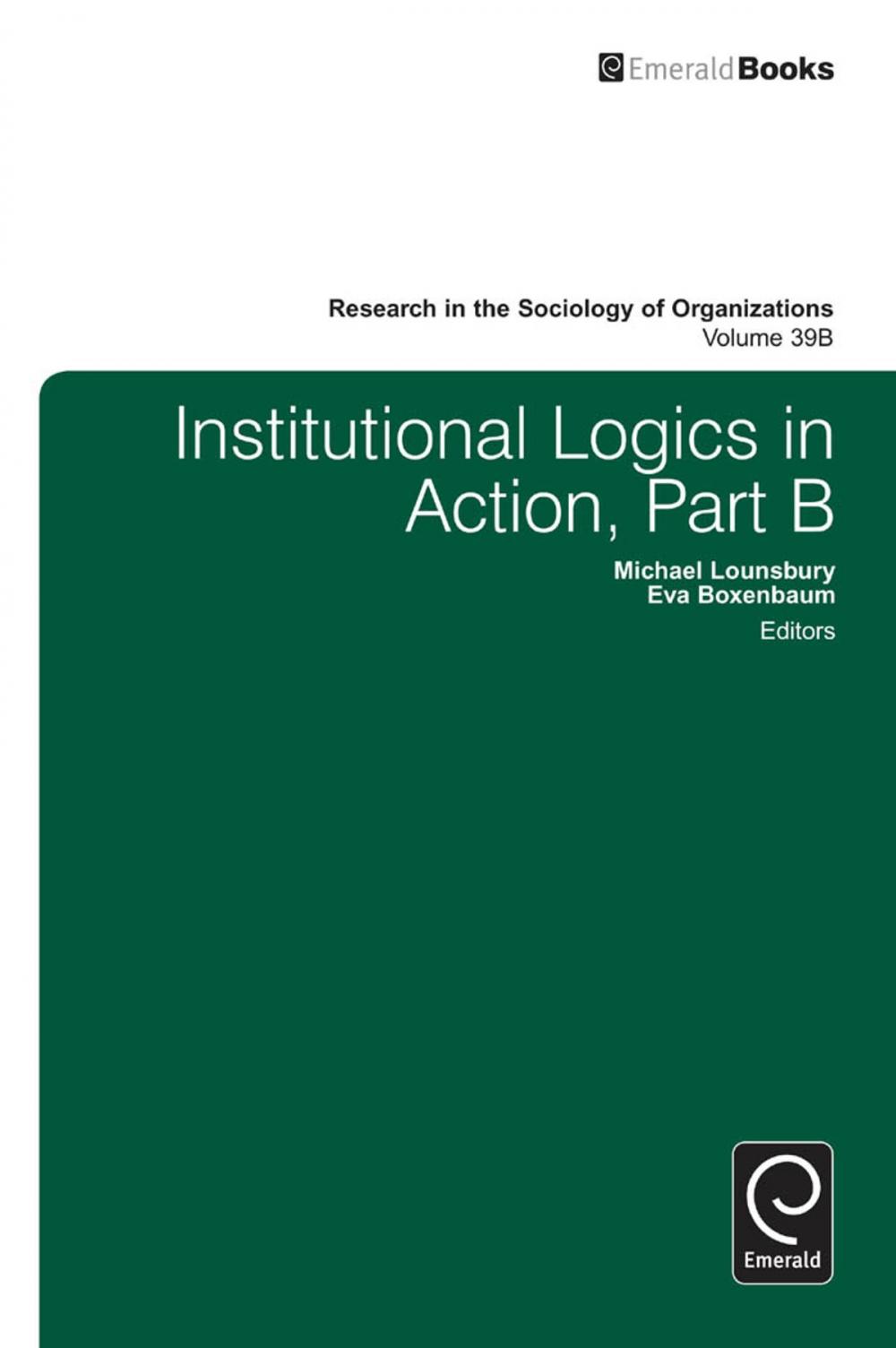 Big bigCover of Institutional Logics in Action