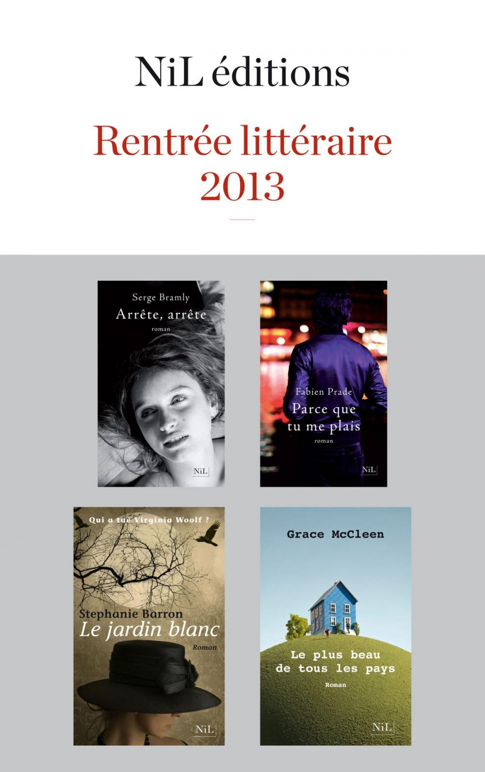 Big bigCover of Rentrée littéraire 2013 - NiL éditions - Extraits gratuits