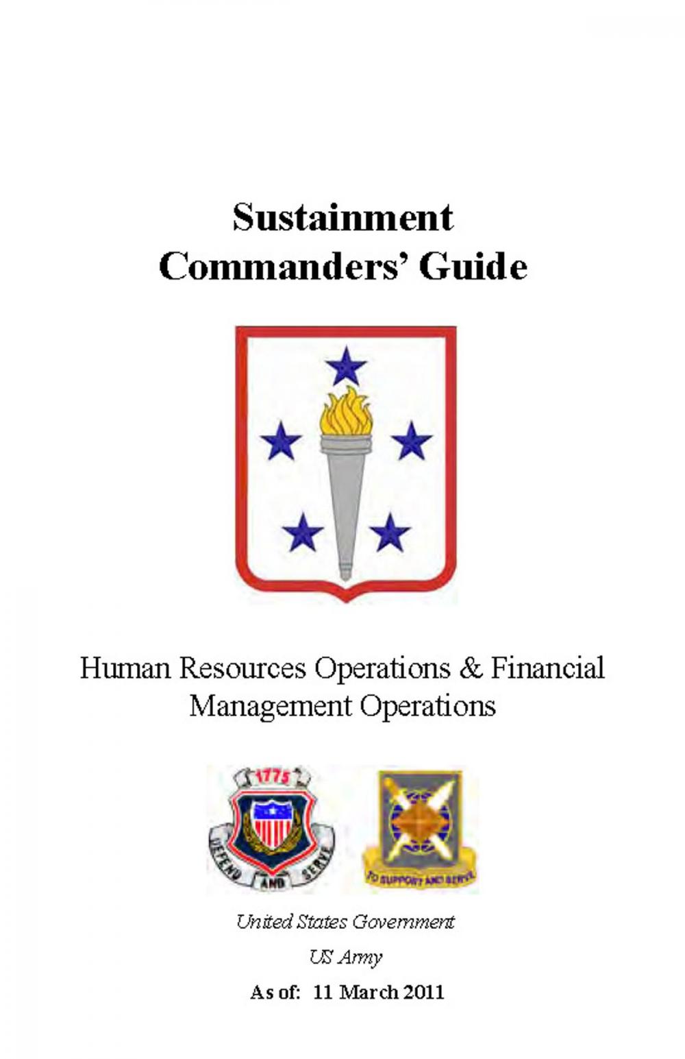 Big bigCover of Sustainment Commander’s Guide Human Resources Operations & Financial Management Operations