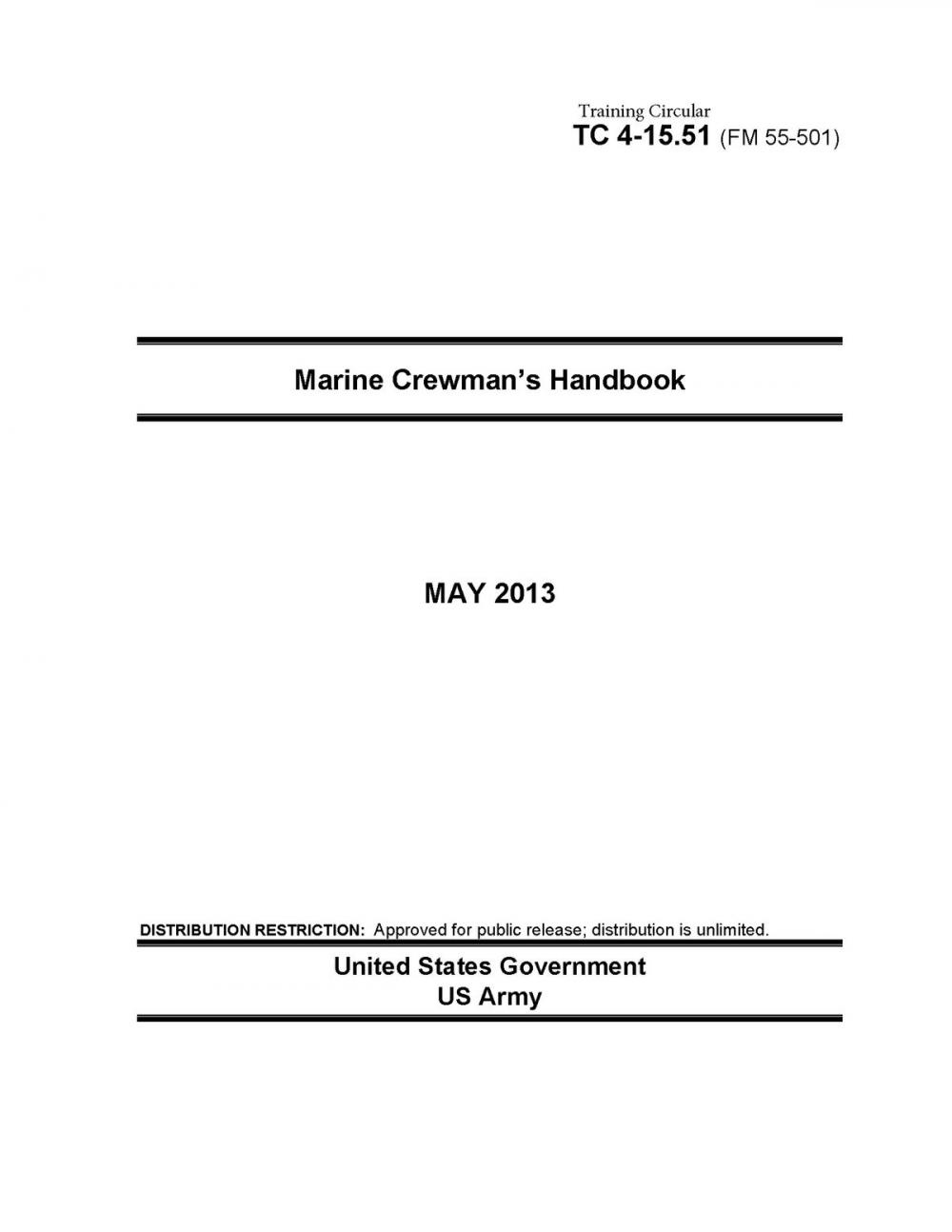 Big bigCover of Training Circular TC 4-15.51 (FM 55-501) Marine Crewman’s Handbook May 2013