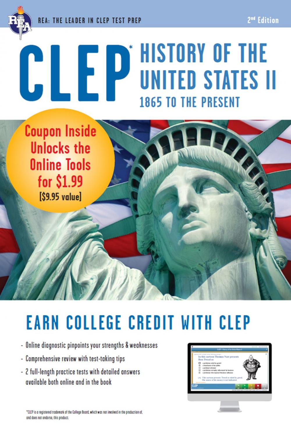 Big bigCover of CLEP History of the U.S. II w/ Online Practice Exams