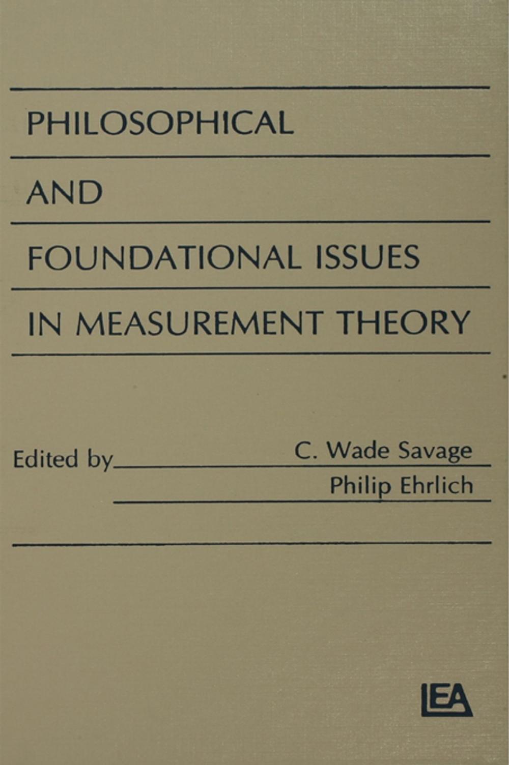 Big bigCover of Philosophical and Foundational Issues in Measurement Theory