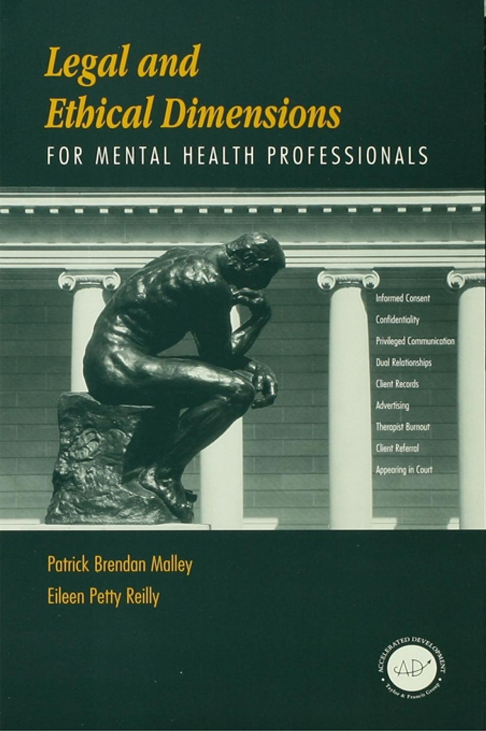 Big bigCover of Legal and Ethical Dimensions for Mental Health Professionals