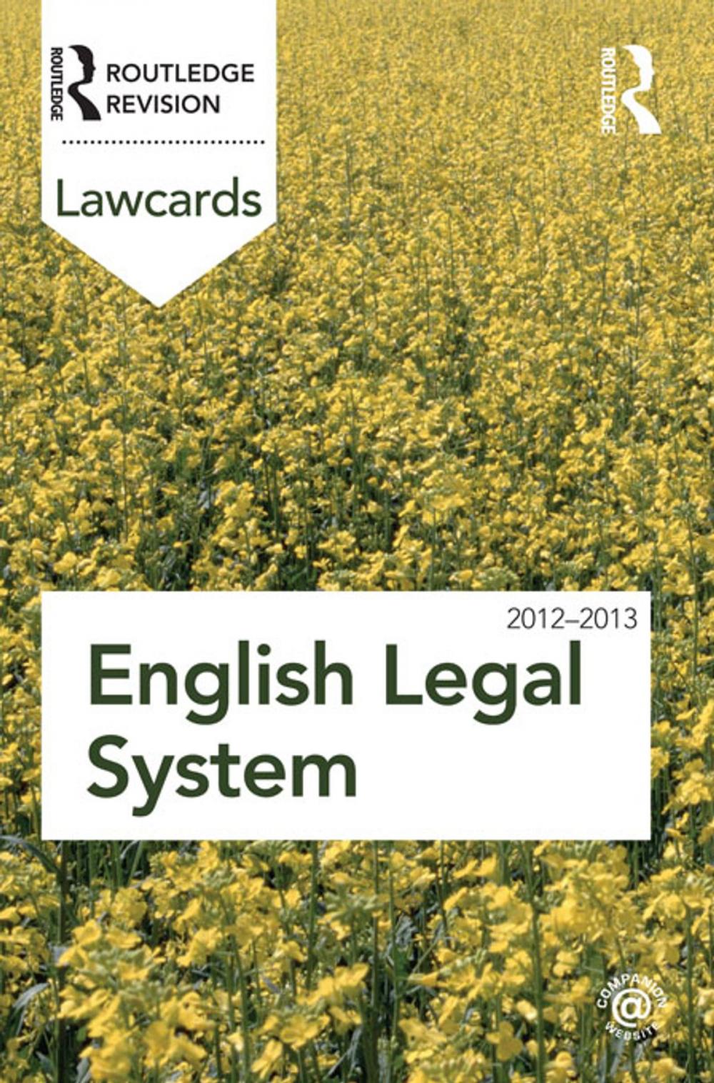 Big bigCover of English Legal System Lawcards 2012-2013