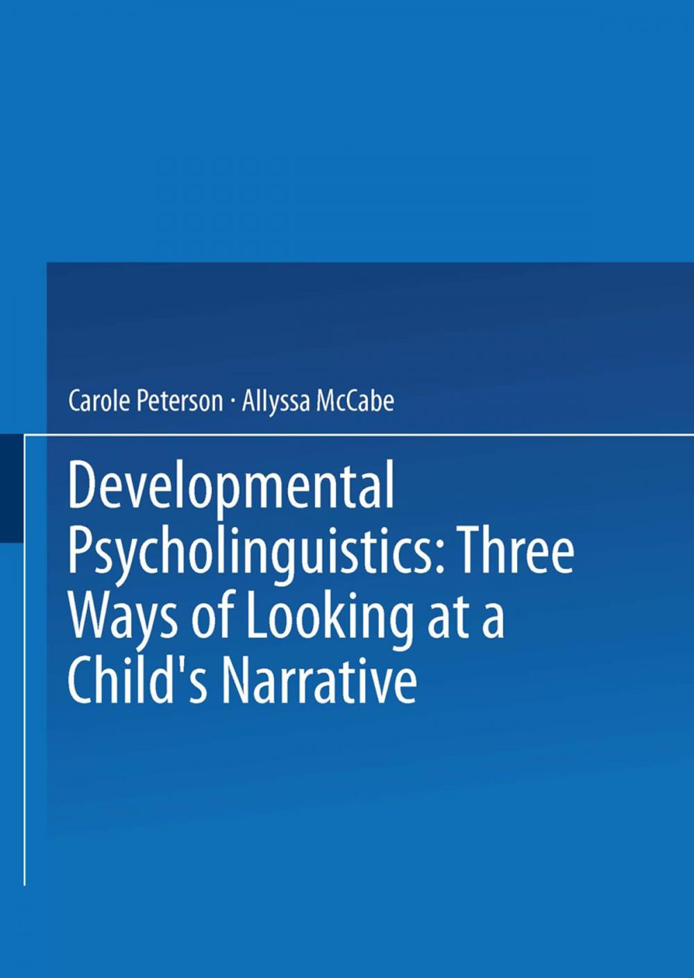 Big bigCover of Developmental Psycholinguistics