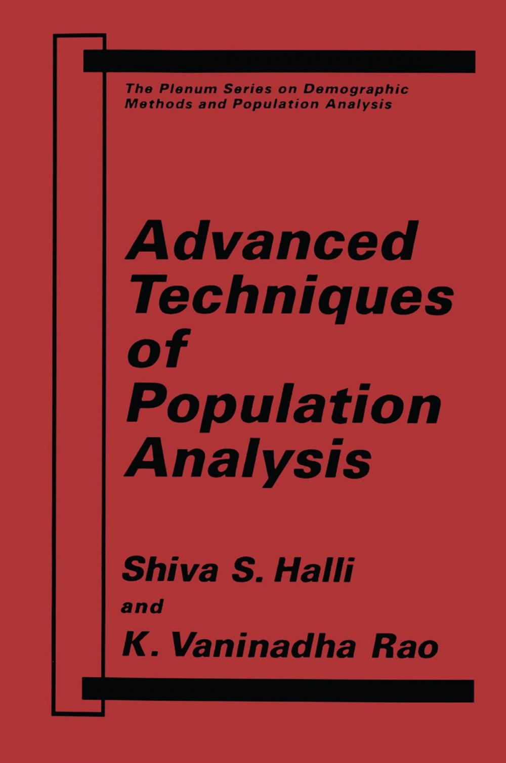 Big bigCover of Advanced Techniques of Population Analysis