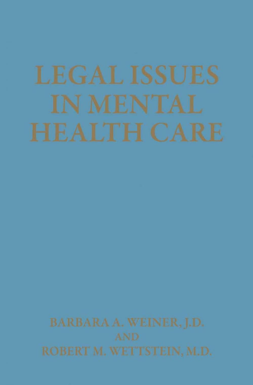 Big bigCover of Legal Issues in Mental Health Care