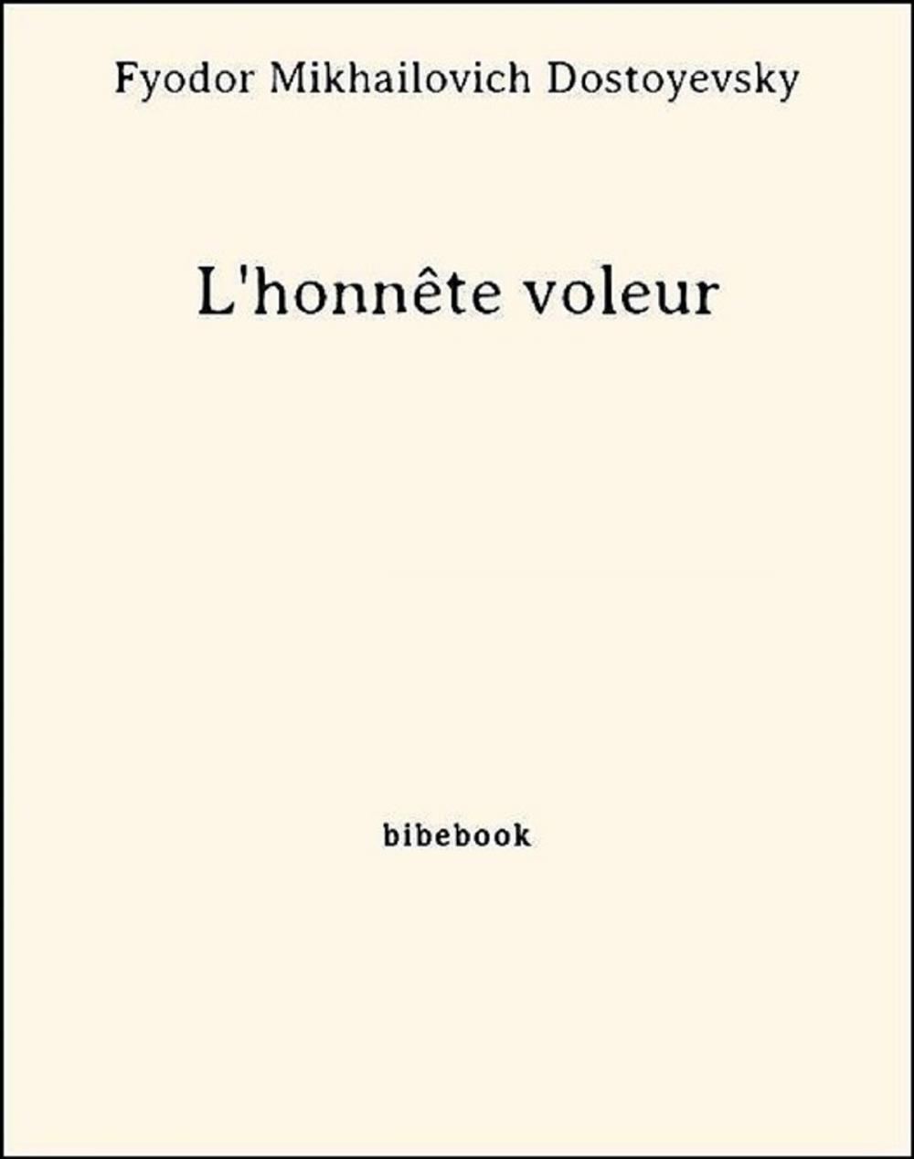 Big bigCover of L'honnête voleur