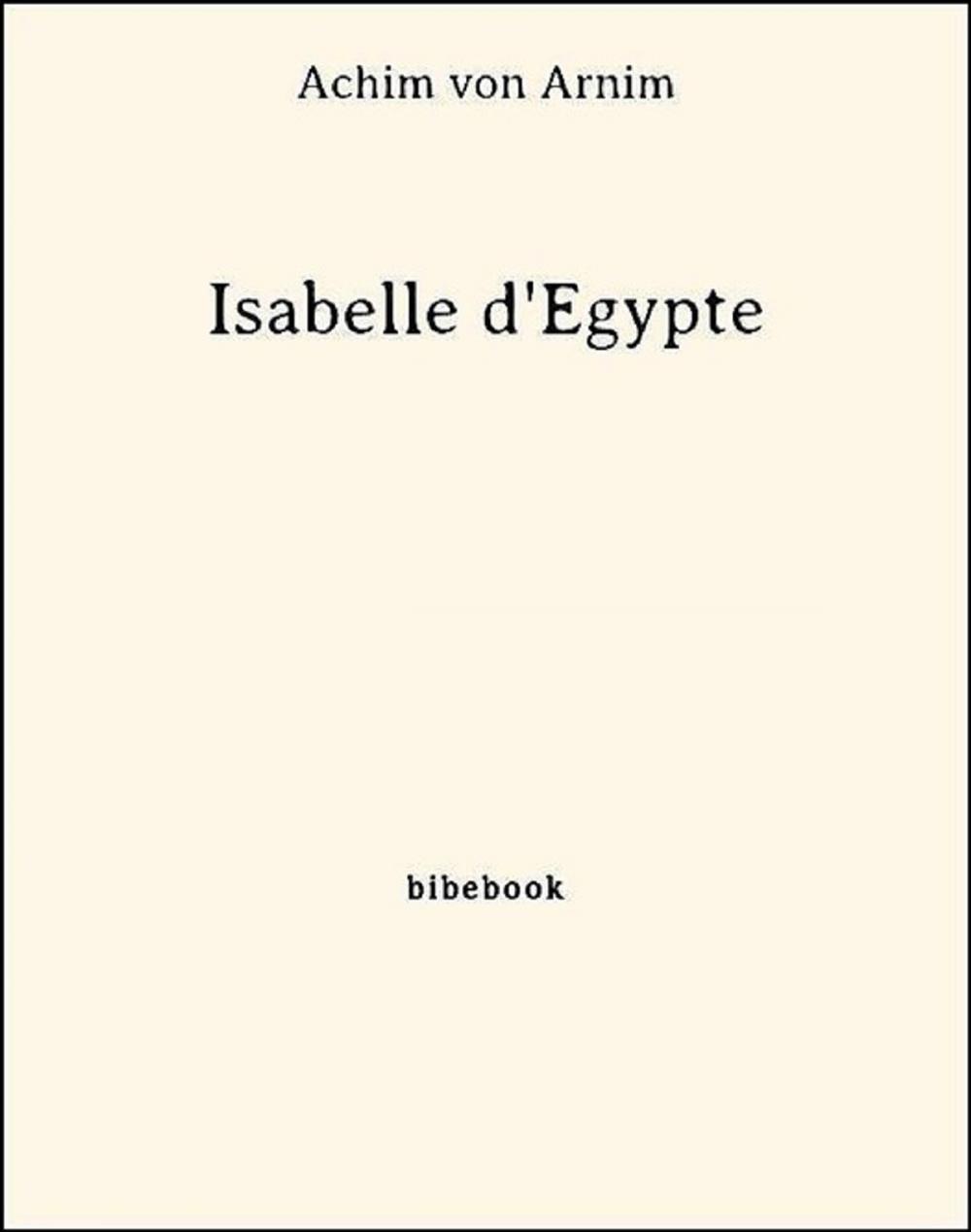 Big bigCover of Isabelle d'Égypte