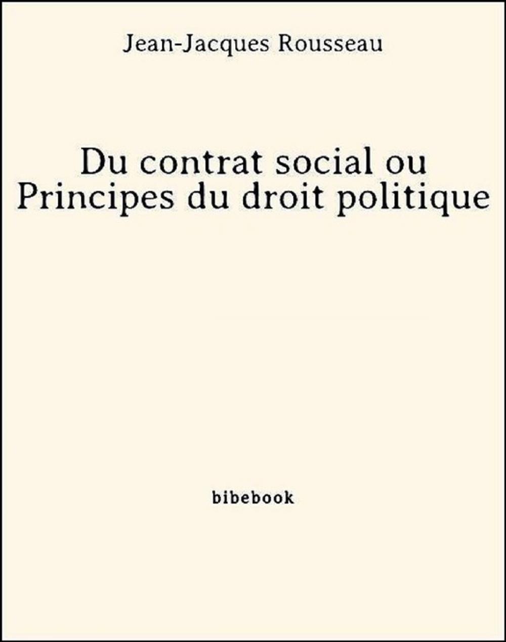 Big bigCover of Du contrat social ou Principes du droit politique