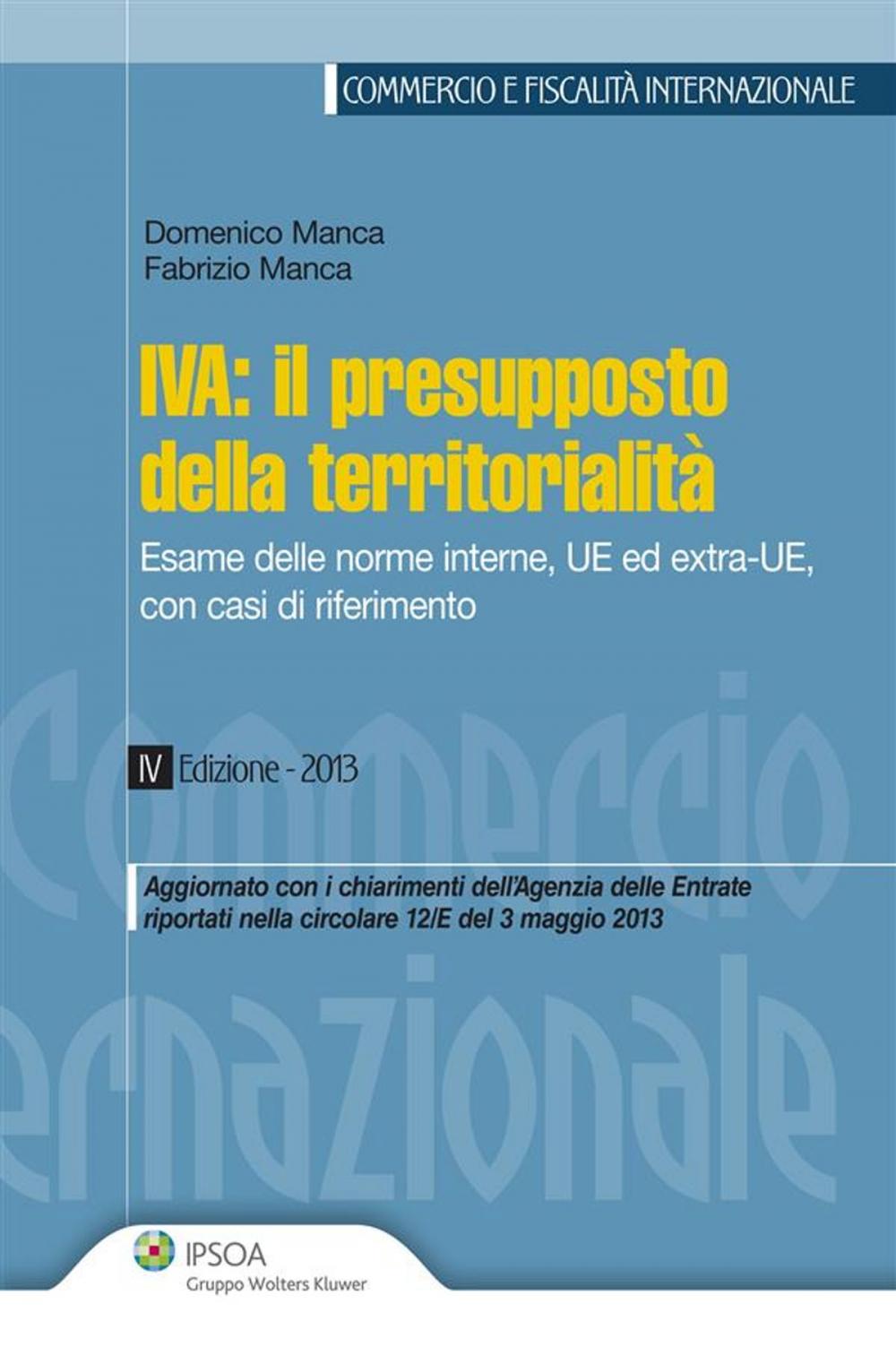 Big bigCover of IVA: il presupposto della territorialità