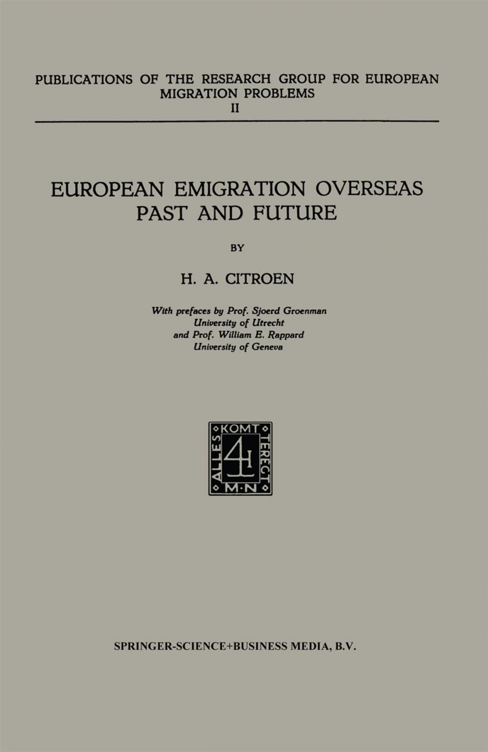 Big bigCover of European Emigration Overseas Past and Future