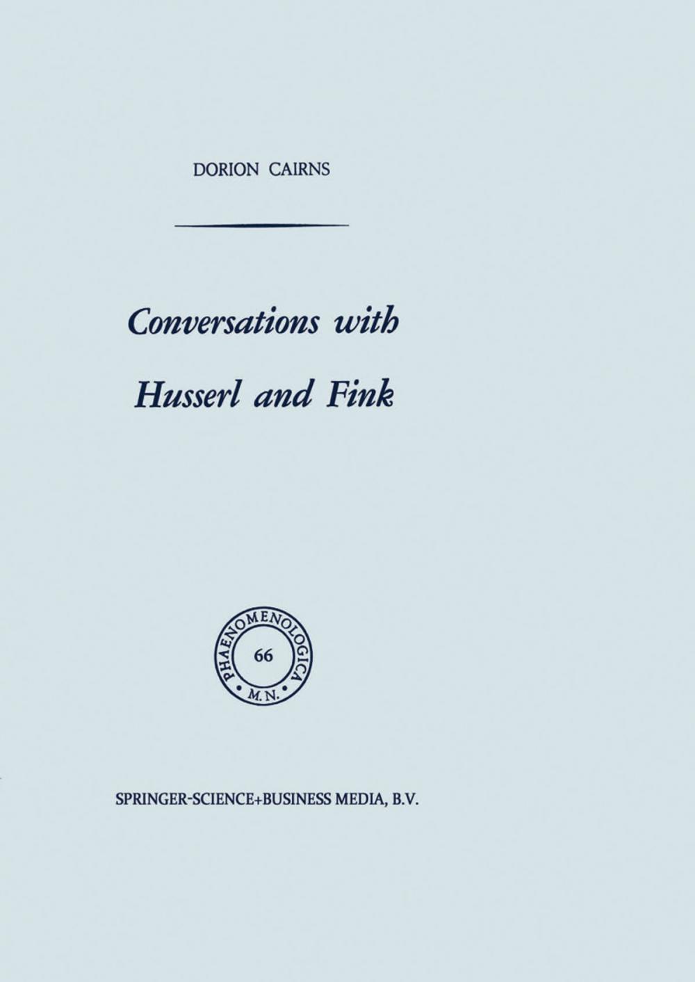 Big bigCover of Conversations with Husserl and Fink