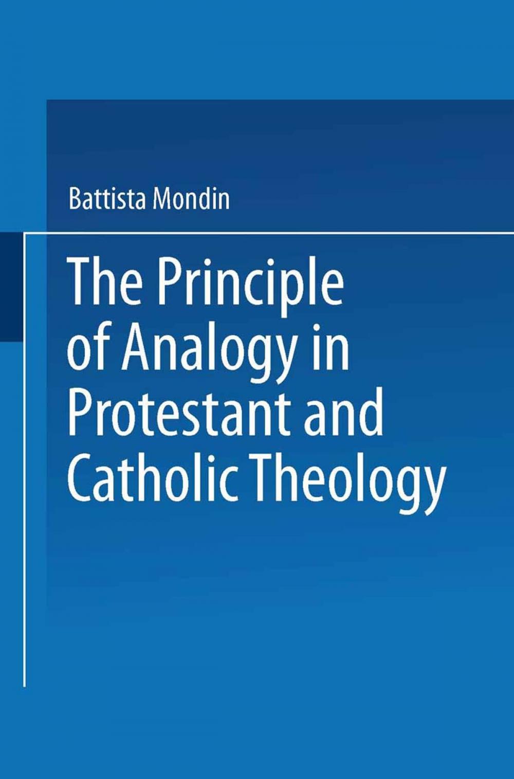 Big bigCover of The Principle of Analogy in Protestant and Catholic Theology