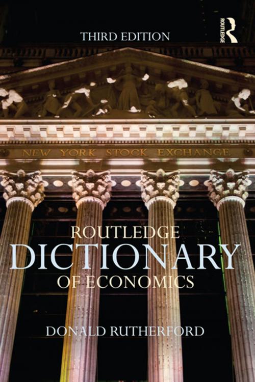 Cover of the book Routledge Dictionary of Economics by Donald Rutherford, Taylor and Francis