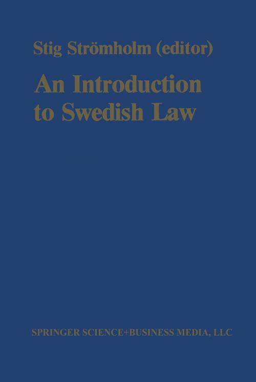 Cover of the book An Introduction to Swedish Law by , Springer Netherlands