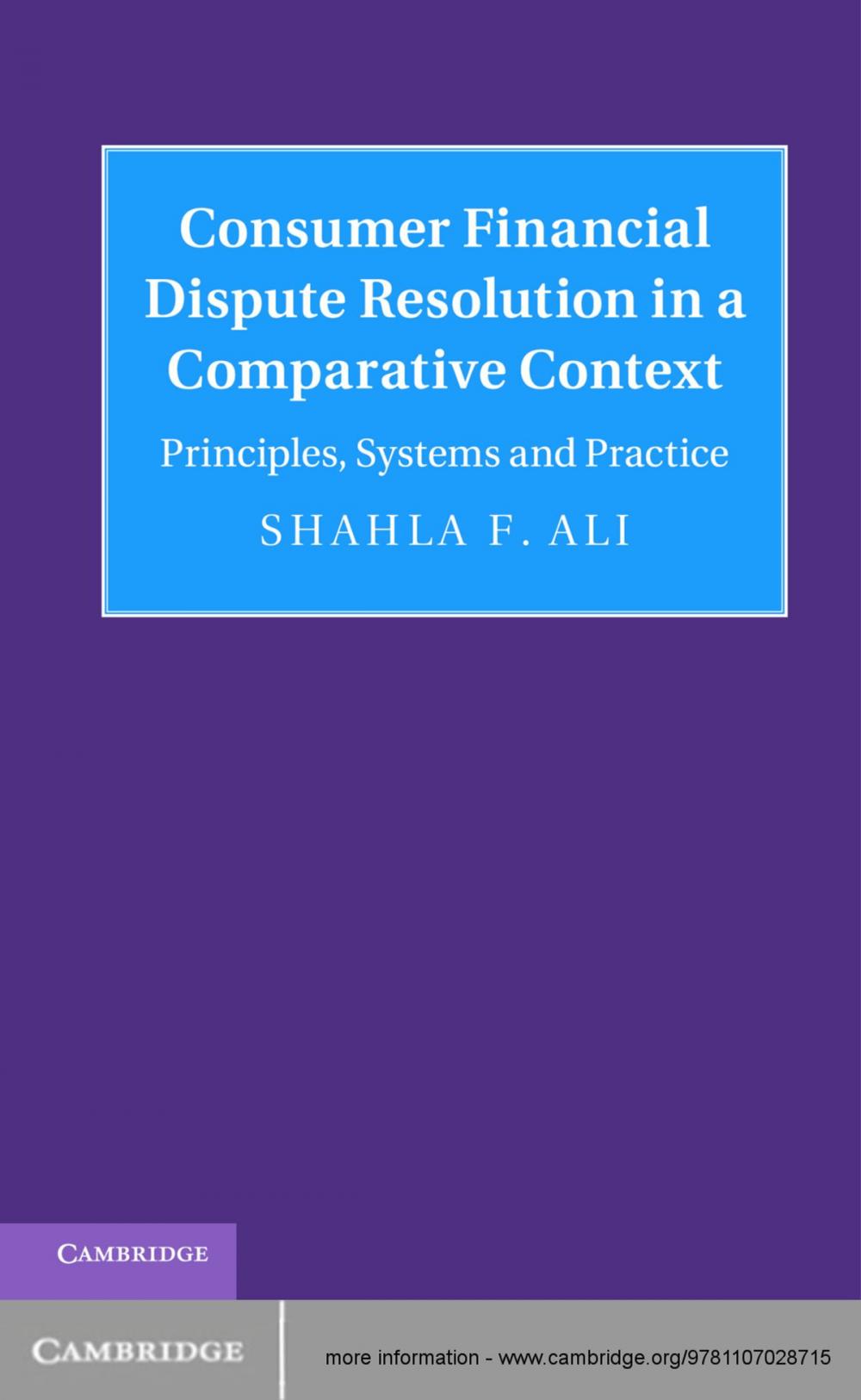 Big bigCover of Consumer Financial Dispute Resolution in a Comparative Context