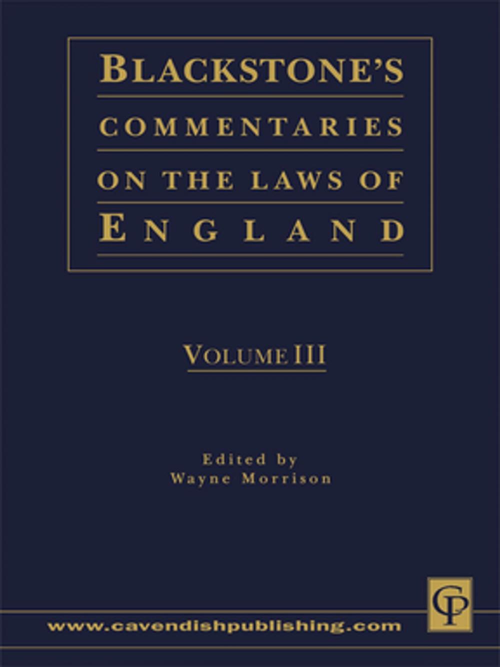 Big bigCover of Blackstone's Commentaries on the Laws of England Volumes I-IV