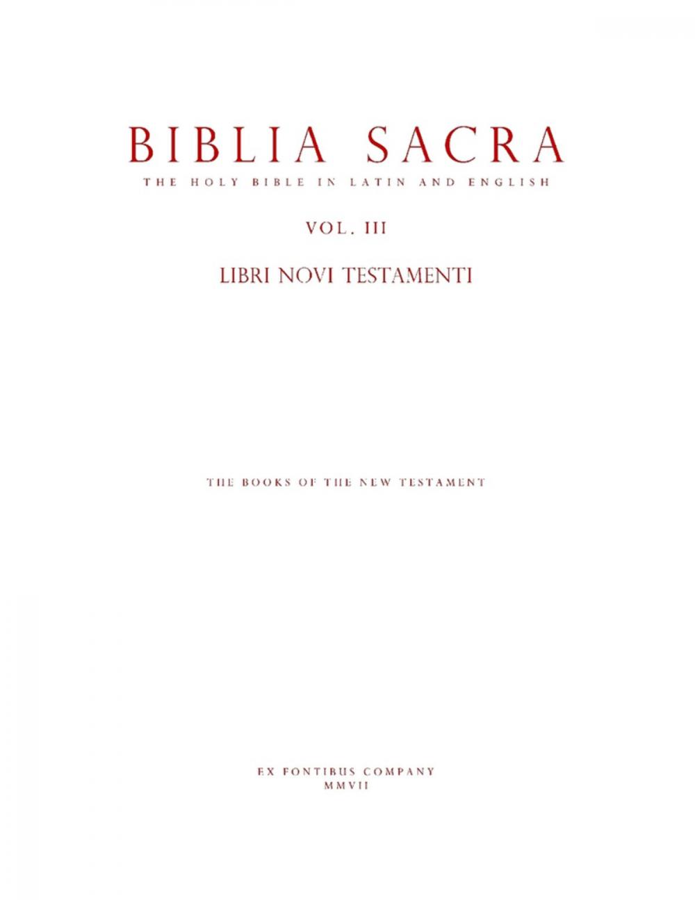 Big bigCover of Holy Bible In Latin & English : Vol. 3