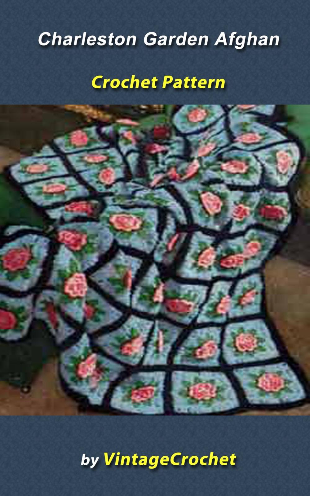 Big bigCover of Charleston Garden Afghan Vintage Crochet Pattern