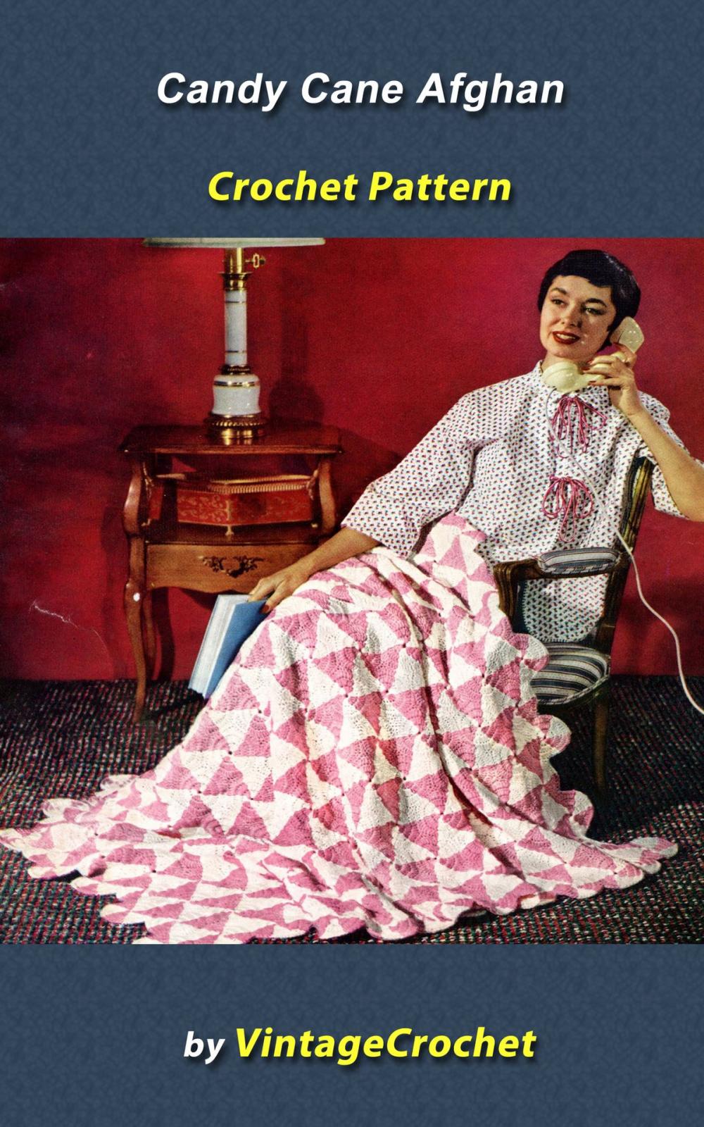 Big bigCover of Candy Cane Afghan Vintage Crochet Pattern