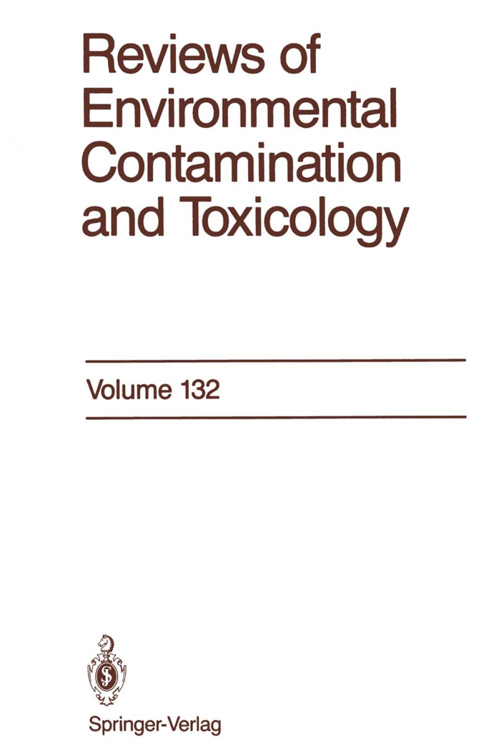 Big bigCover of Reviews of Environmental Contamination and Toxicology