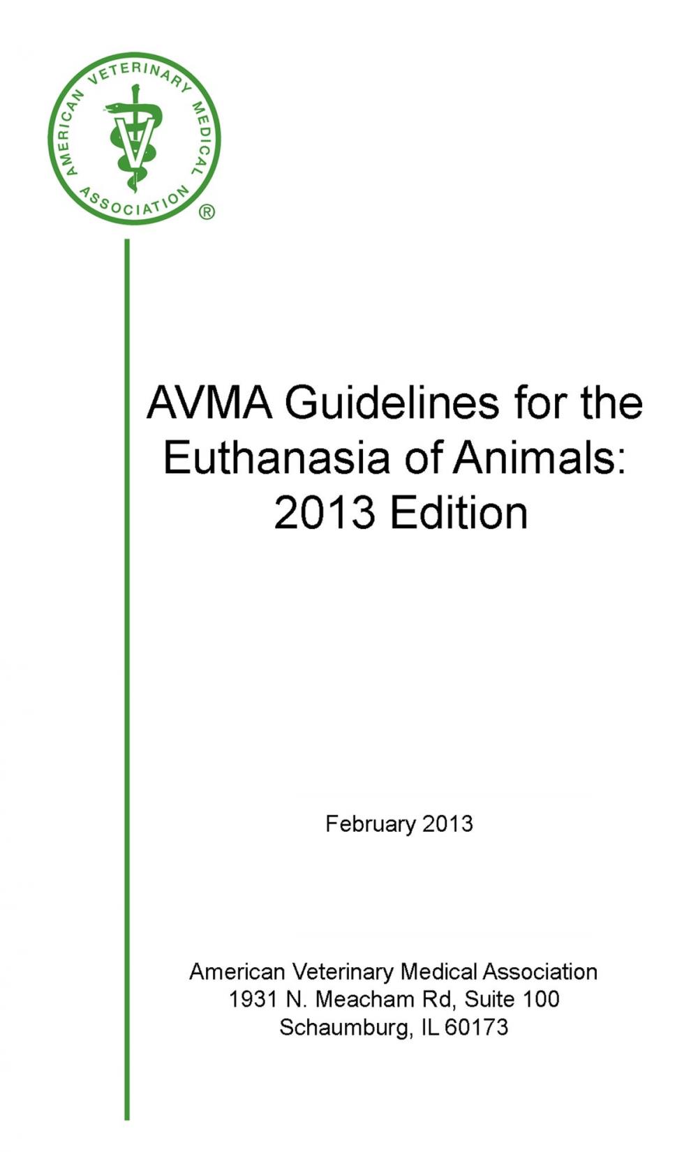 Big bigCover of AVMA Guidelines for the Euthanasia of Animals 2013 Edition
