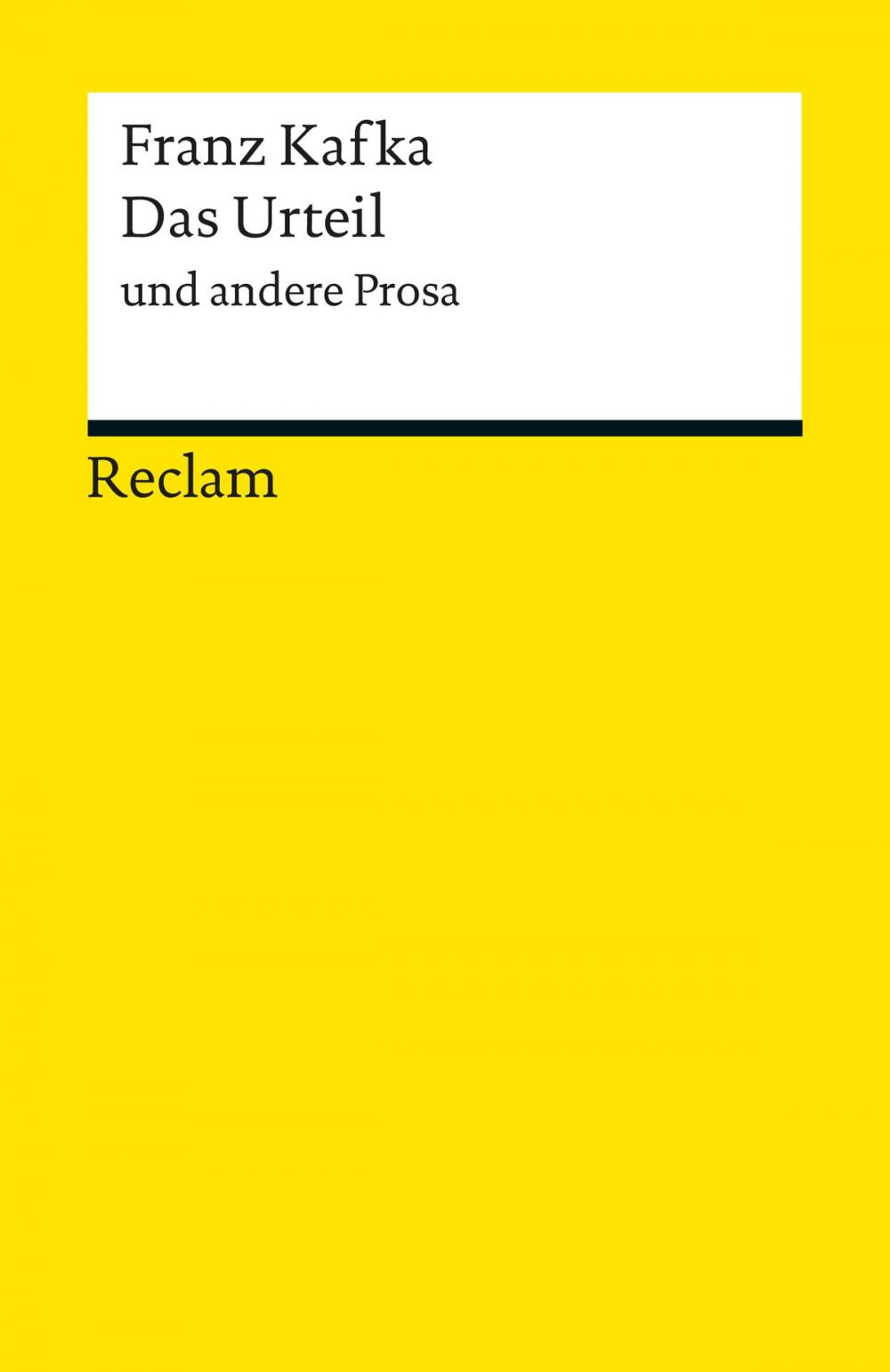 Big bigCover of Das Urteil und andere Prosa