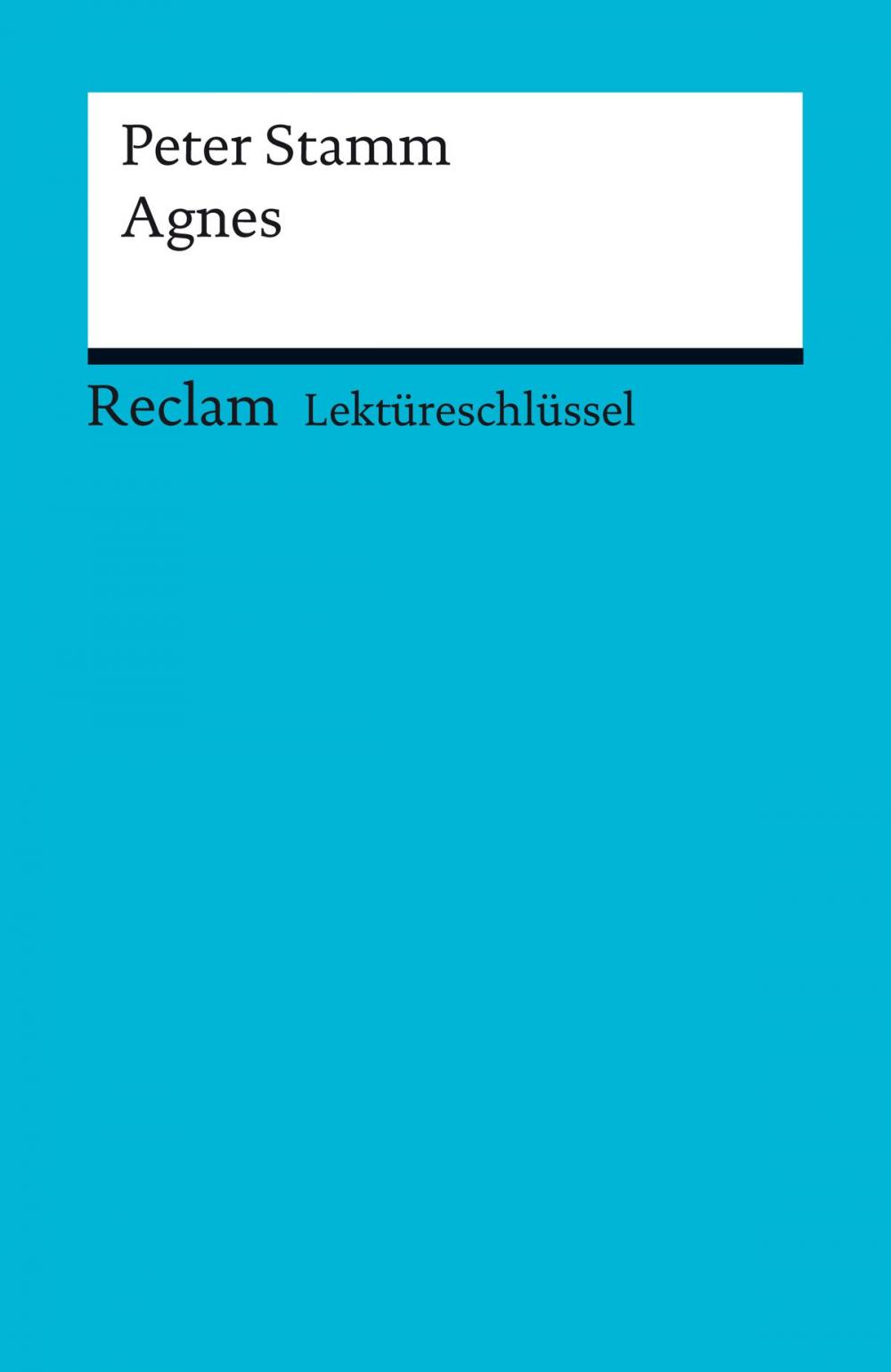 Big bigCover of Lektüreschlüssel. Peter Stamm: Agnes