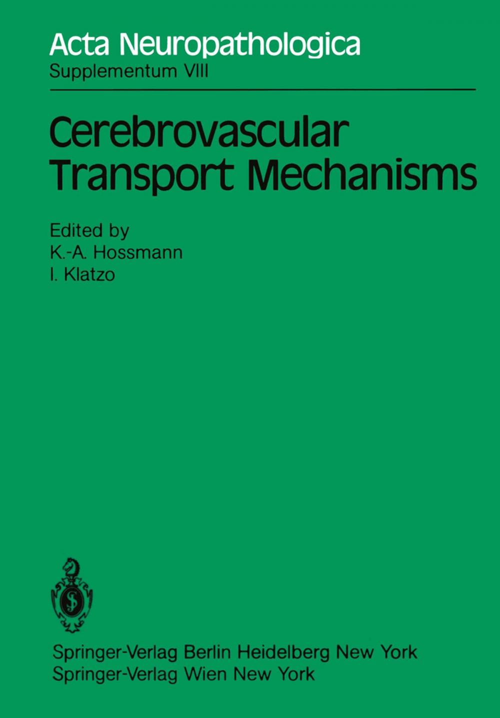 Big bigCover of Cerebrovascular Transport Mechanisms