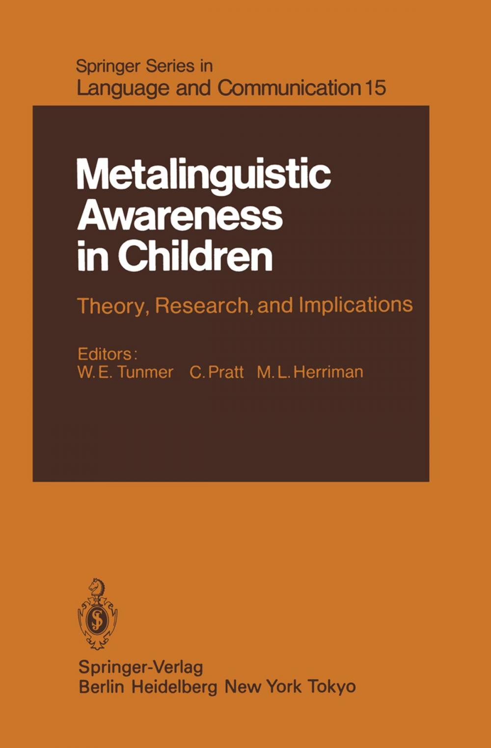 Big bigCover of Metalinguistic Awareness in Children