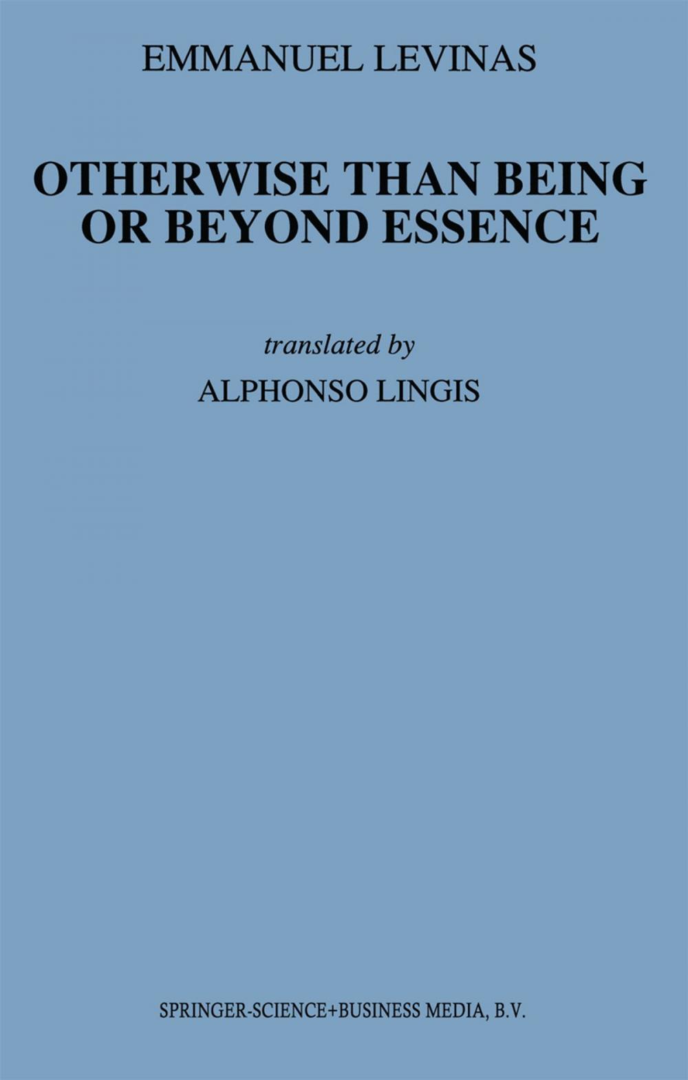 Big bigCover of Otherwise Than Being or Beyond Essence