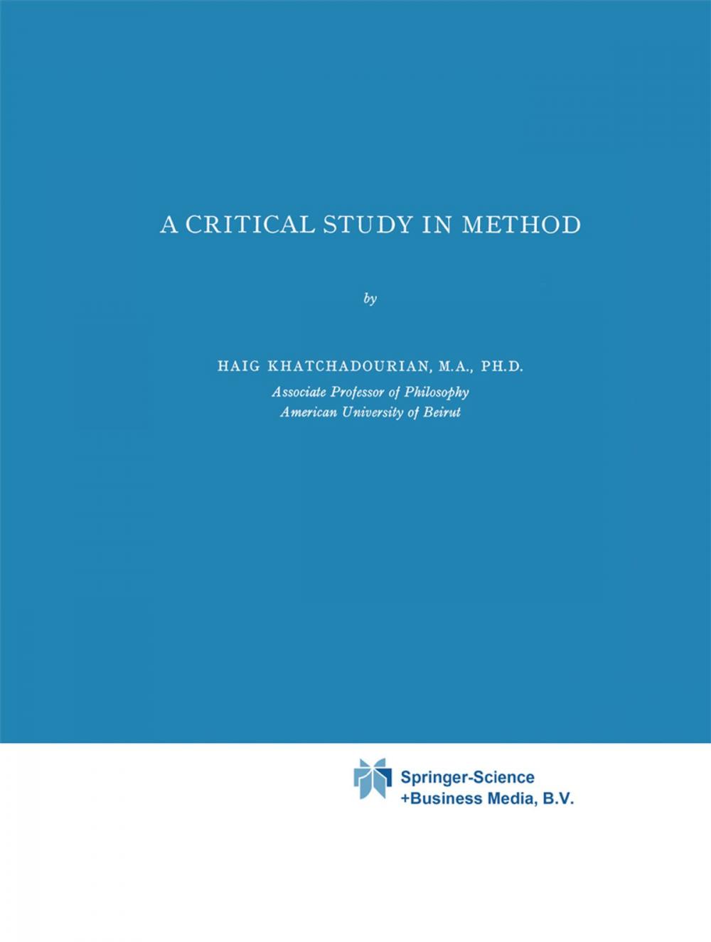 Big bigCover of A Critical Study in Method