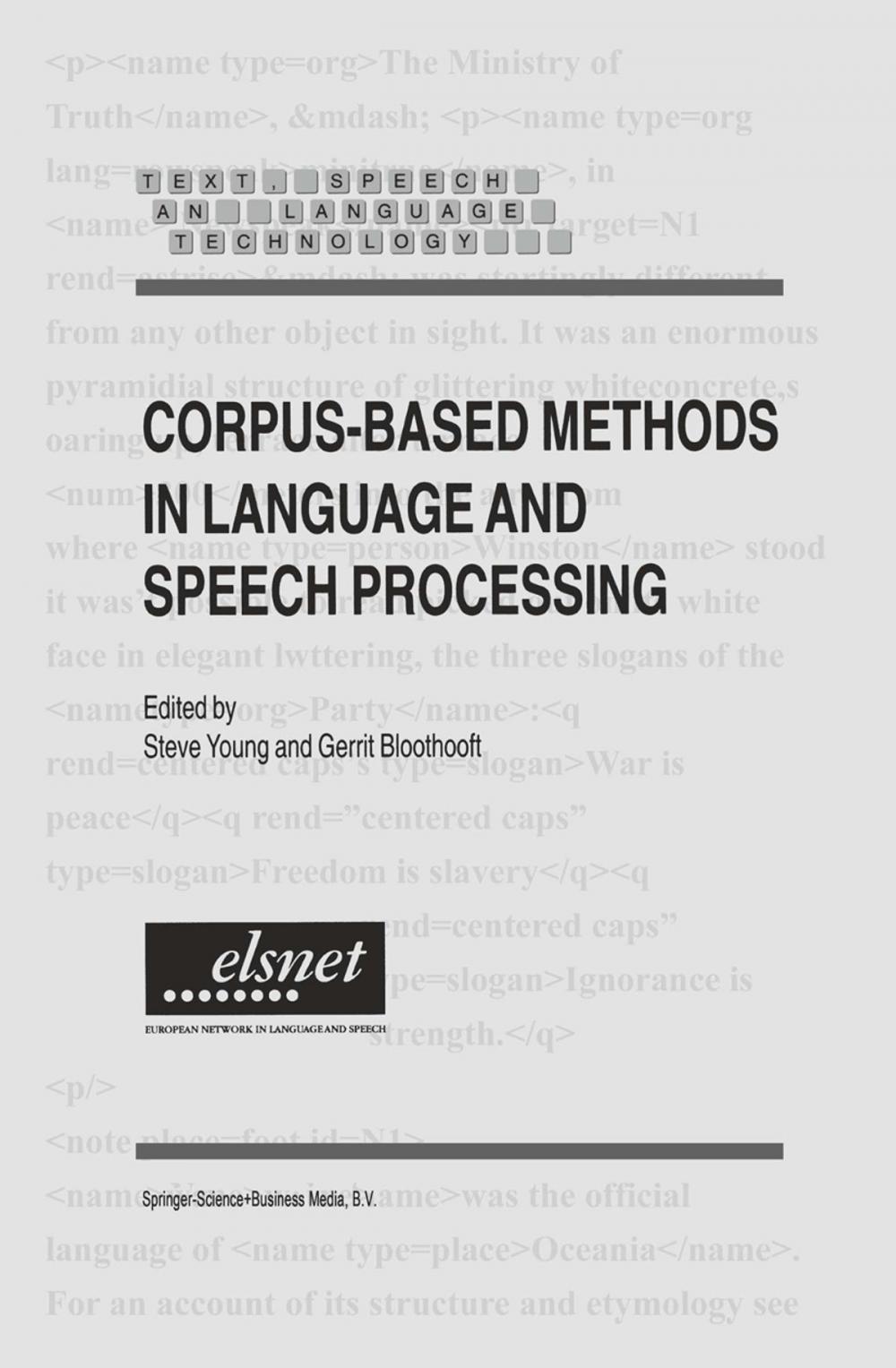 Big bigCover of Corpus-Based Methods in Language and Speech Processing