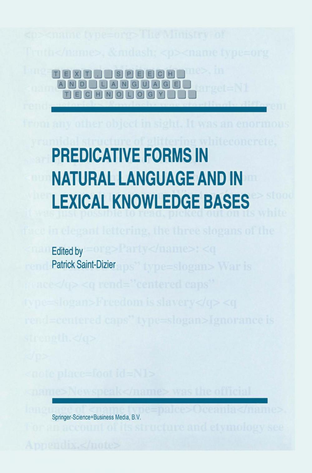 Big bigCover of Predicative Forms in Natural Language and in Lexical Knowledge Bases