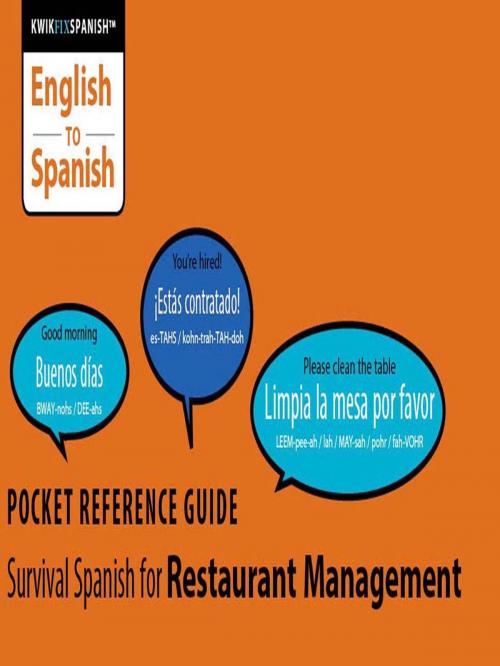 Cover of the book Survival Spanish for Restaurant Management by Edward Rosheim, Workplace Languages, LLC