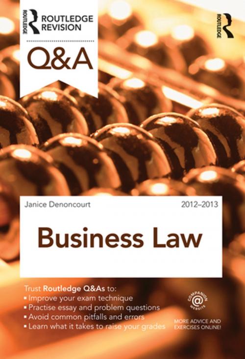 Cover of the book Q&A Business Law by Janice Denoncourt, Taylor and Francis